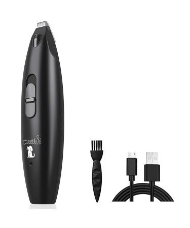 Pecute Pet Paw Clippers with LED Light Professional Small Pet Trimmers 50DB Low Noise 2 Speeds USB Rechargeable Electric Shaver Cordless for Dogs Cats Hair Around Face Eyes Ears Rump Pads(Black)