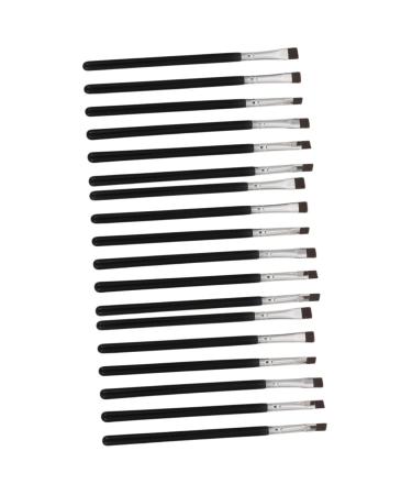 Baluue 18 Pcs Flat Eyebrow Brush Flat Concealer Brush Makeup Tool Cosmetics Tool Black Artificial Fiber