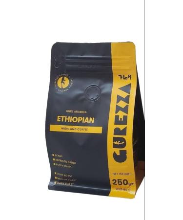 Gurezza coffee fine roasted coffee beans directly from the Motherland of the arabica coffee Amazing coffee roasted to perfection (Light roasted coffee beans 250gr)