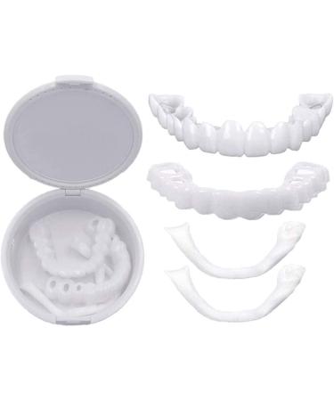 JMBK 5 pairs cosmetic prosthesis teeth fake teeth veneer comfort fit flex veneer cover the imperfect teeth for snapping on immediate and more confident