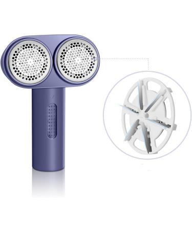 Portable Fabric Shaver & Lint Remover - Rechargeable Electric Clothes Shaver with 6 Blades - Dual-Speed Purple Fabric & Furniture Cleaner - Buy Online on SooperMarket.com
