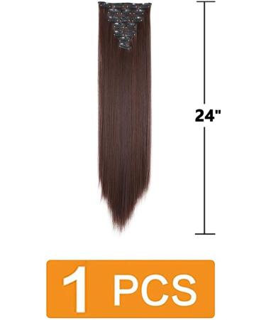 prinfantasy Halo Hair Extension Long Straight Clip in Synthetic Hairpiece Brown Hair Pieces for Women MW147 GBMW147 24 inch - Buy Online on SooperMarket.com