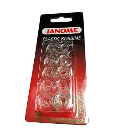 Janome Genuine 10 Pk. Plastic Bobbins #200122614 for All Janome & Necchi Models