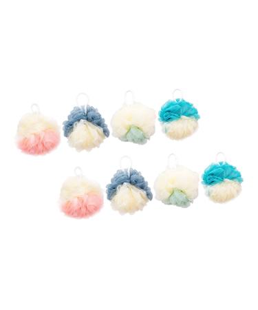 Healeved 8pcs Color Matching Bath Ball Body Scrubber for Men Bath Sponges for Shower Body Scrub Mitt Natural Bath Sponge Bath Sponges for Women Mesh Bath Sponges Bath Scrubber Shower Poufs
