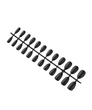 Worparsen 24Pcs Fake Nails Decorative Great Colorful Nail Tips Fake Manicure DIY Nail Art Black