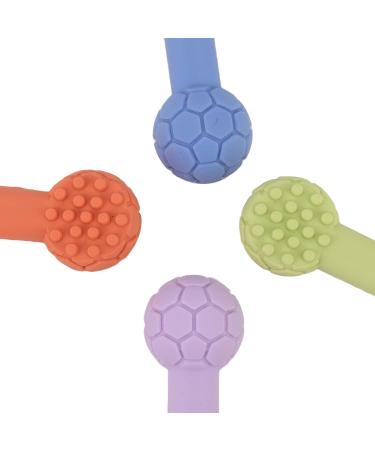 4pcs Football Grid Silicone Baby Teether Chew Toys - Easy Grip Infant Gift for Kids - Buy Online on SooperMarket.com