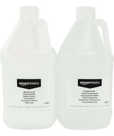 Amazon Basics 64 fl oz Clear and White Glue Combo 2-Pack - Perfect Slime Transparent/White - Buy Online on SooperMarket.com