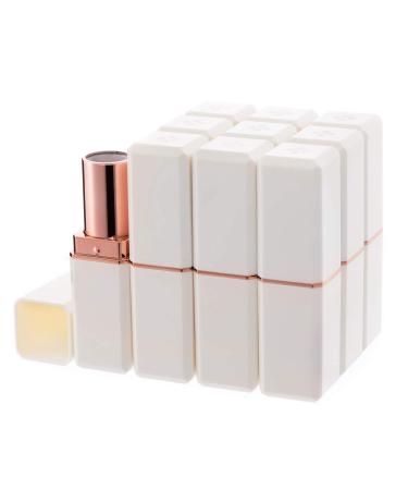 Allwon 10Pcs White Empty Lipstick Tubes DIY Lip Balm Container (Square Tube)