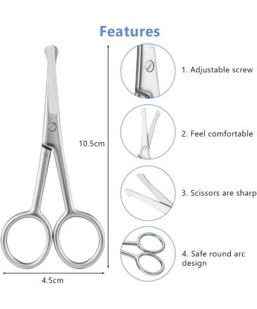 Buy Adiwo 10.5 cm Stainless Steel Dog Hair Scissors | Rounded Fur Scissors for Perfect Coat Care | International Shipping - Buy Online on SooperMarket.com