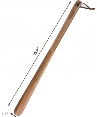 Luxdecor 24in Long Handle Wooden Shoe Horn for Men & Women - Walnut (Natural) - Shoe Helper for Seniors & Kids - Buy Online on SooperMarket.com