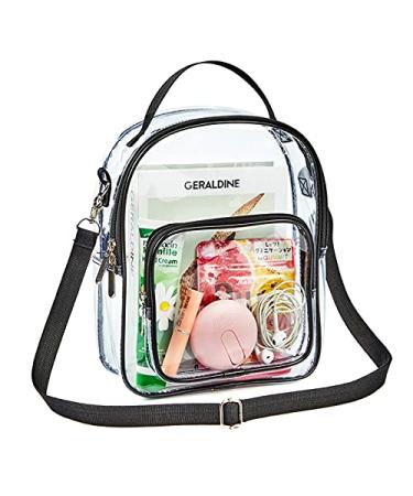 Clear Crossbody Purse Bag, Stadium Approved Clear Tote Bag with Strap for Concert, Sports Games