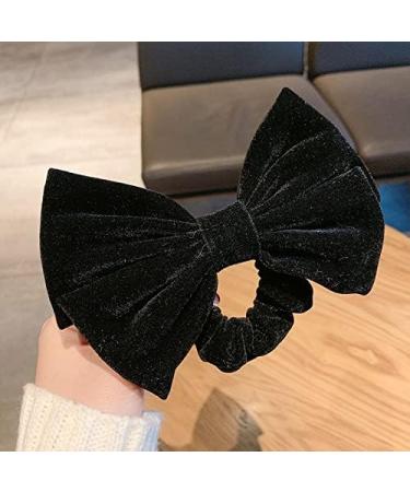 Black Velvet Hair Scrunchies for Women and Girls - Hair Elastic Bow Ties - Buy Online on SooperMarket.com