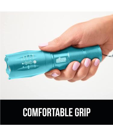 Gorilla Grip LED Tactical Flashlight - Ultra Bright, High Lumens, 5 Modes, Long Lasting, Water Resistant - 750 FT Zoom, Camping and Emergency Gear (Turquoise) - Buy Online on SooperMarket.com