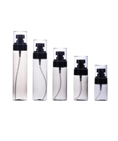GeRRiT Fine Mist Clear Black Spray Bottle Portable Travel Dispenser Refillable Container for Cleaning Gardening Plant