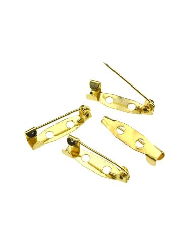 YiIin 0.79inch(20mm) Length Bar Pins Brooch for DIY Craft Name Tags Toy Ribbon Corsages Costume Jewelry Brooch with 2 Holes Gold Gold 20mm 100Pieces