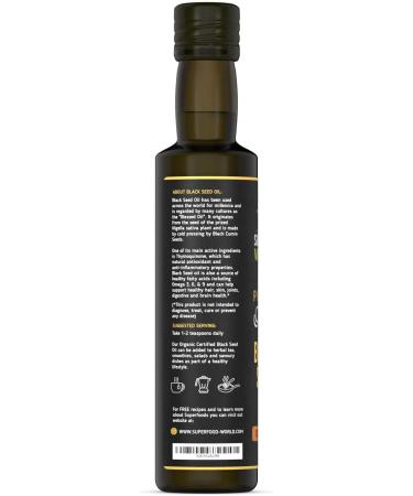 Organic Black Seed Oil 250ml - 100% Pure Cold Pressed Nigella Sativa Seed Oil - Buy Online on SooperMarket.com