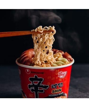 TOPLINE Shin Cup Noodles Multipack - 2 Boxes of 6 x 86g Gourmet Hot & Spicy Instant Pot Korean Noodles with Topline Card for Packed Lunch Snacks Camping Meals - Buy Online on SooperMarket.com