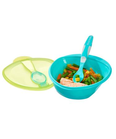 Vital Baby Nourish Scoop Feeding Set with Weaning Spoon Baby Led Weaning and Feeding Bowl Soft & Flexible Spoon Tips - Baby Weaning Essentials - Leak-Proof - BPA Phthalates & Latex Free
