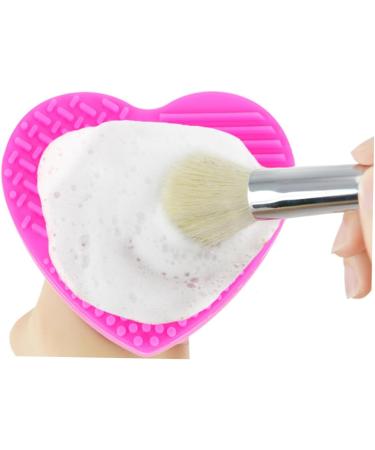 Cabilock Silicone Tool Brush Cleaner Mat Brush Cleaning Pad Brush Washing Mat Makeup Brush Cleaning Tool Heart-shaped Cleaning Supplies 8X8.5cm Rosy - Buy Online on SooperMarket.com
