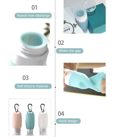 Buy Besylo Silicone Travel Bottles - 3 Pack (60ml) with Carabiners for Travel Outdoor Activities & School - Multicolored - Buy Online on SooperMarket.com