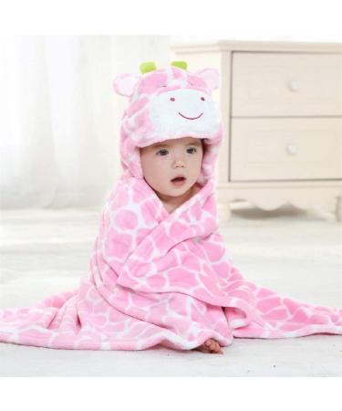 Gneliwm Baby Hooded Blanket Swaddle Wrap | Soft Plush Towel for Newborns & Infants | Cute Pink Design - Buy Online on SooperMarket.com