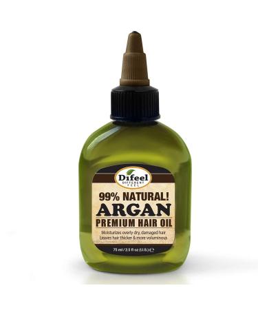 Difeel Premium Natural Hair Oil - Argan Oil 2.5 ounce (6-Pack)