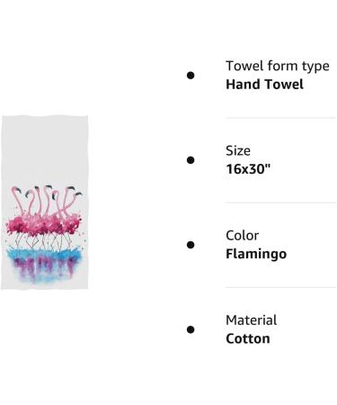 Naanle Flamingo Print Guest Hand Towel - Soft & Stylish 16x30 White Towel for Bathroom, Hotel, Gym & Spa - Buy Online on SooperMarket.com