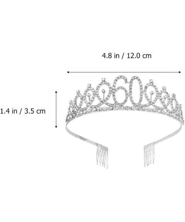 Minkissy 60th Birthday Tiara Crystal Crown Rhinestone Princess Birthday Crown Hair Accessories Happy 60th Birthday Crown Tiara for Women Ladies - Buy Online on SooperMarket.com