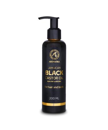Jamaican black castor oil 200ml - ricinus communis - black castor oil - natural & cold -pressed - carrier oil - for care of eyelashes - eyebrows - hair - beard - nails 200 ml (1 Pack)