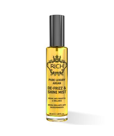 RICH Pure Luxury Argan De-Frizz & Shine Hair Mist - Lightweight Formula Hydration Frizz Protection - enrich with Argan Oil and Almond Oil - 1.69 Oz