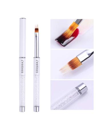 LWBTOSEE 2pc Nail Ombre Brush Set - Gradient Color Painting Pen for UV Gel Polish, Rhinestone Crystal & Acrylic Nail Art (Black & White) - Buy Online on SooperMarket.com