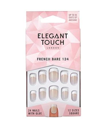 Elegant Touch - French Nails - Bare - 124 - Short Square Shape French Bare 124 24 Count (Pack of 1)