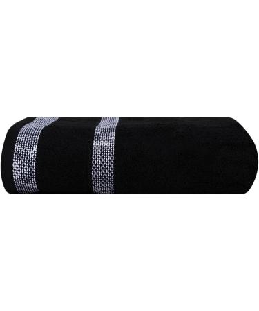 CASA COPENHAGEN Solitaire 600 GSM 6-Piece Towel Set - Black + White | Super Soft Egyptian Cotton Towels for Bathroom, Kitchen & Shower - Buy Online on SooperMarket.com
