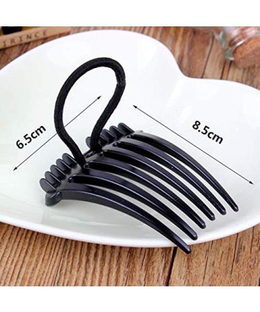Ponytail Volume Inserts Combs - 4Pcs Fluffy Hair Styling Tool with Elastic Bands (2 Black+2 Coffee) - Buy Online on SooperMarket.com