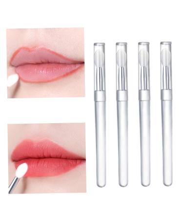 4 Pcs Silicone Lip Brushes - Portable Lipstick Applicator Wands & Mini Lip Scrub Brush for Gloss | International Shipping - Buy Online on SooperMarket.com