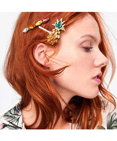 Flamingo Pineapple Rhinestone Hair Barrettes - Pack of 6 | Hair Accessories for Women and Girls - Buy Online on SooperMarket.com