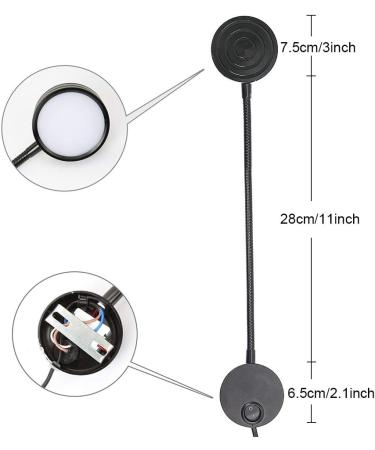 Youngine EU Plug Reading Lamp - 5W Flexible LED Bedside Light with On/Off Switch - Swan Neck Design for Bedroom & Office - 3000K Black & Warm White - Buy Online on SooperMarket.com