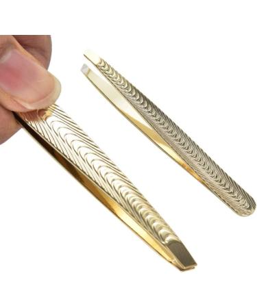 Desikixudy Eyebrow Tools Stainless Steel Plucking Eyebrows Tweezers Tweezer Oblique Brow Clip Eyebrow Shaping Pliers Gold - Buy Online on SooperMarket.com