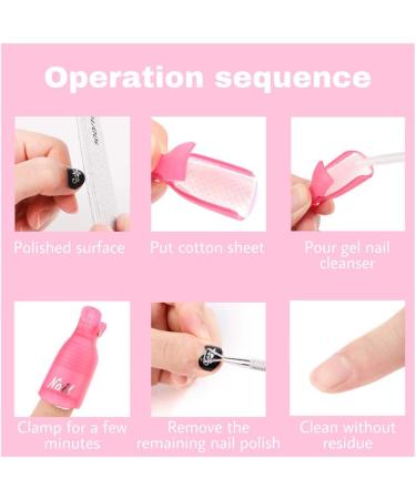 Hanyousheng Acrylic Gel Polish Clips - 10 PCS Nail Art Remover Soak Off UV Manicure Wrap Tool in Rose Red - Buy Online on SooperMarket.com