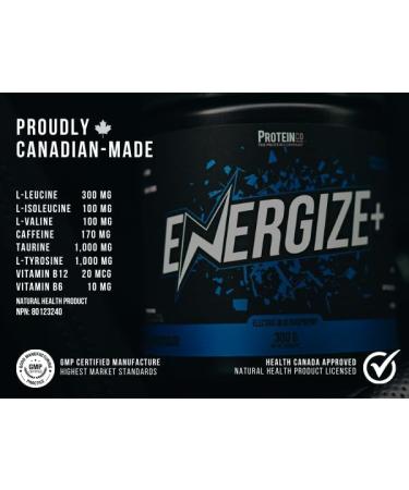 ProteinCo | Energize+ | 60 Servings | Energy Drink Powder Formula | BCAA & L-Tyrosine | Concentration & Focus | NEW FLAVOUR Electric Blue Raspberry 60 Servings (Pack of 1) - Buy Online on SooperMarket.com