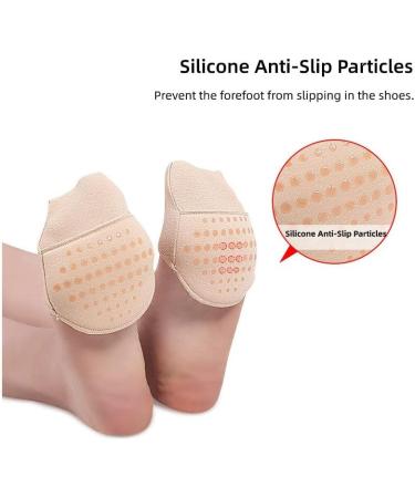 2 Pairs High Heel Silicone Shoe Cushion Pads for Forefoot Pain Relief - Women's Pedicure Socks for Calluses and Corns - Buy Online on SooperMarket.com