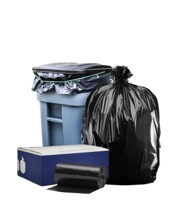 Plasticplace 95-96 Gallon Garbage Can Liners  1.2 Mil  Black Heavy Duty Trash Bags  Rolls  61 x 68 (15 Count) Black 15 Count (Pack of 1)