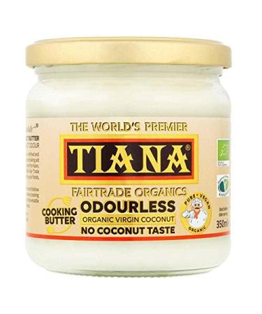TIANA Fairtrade Organic Virgin Coconut Oil Odourless Cooking Butter 350ml (Pack of 4) 350ml Pack of 4