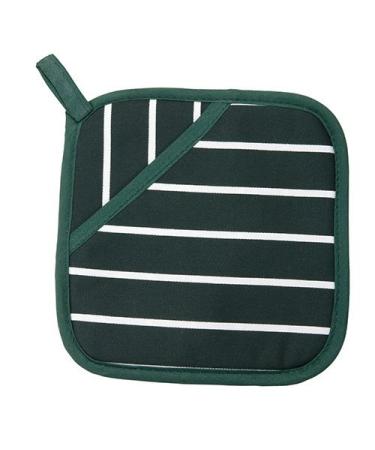 Classic Butcher's Stripe 100 Percent Cotton Pot Grab Green