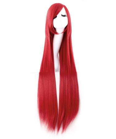 MapofBeauty 40" Anime Costume Long Straight Cosplay Wig Party Wig (Red)