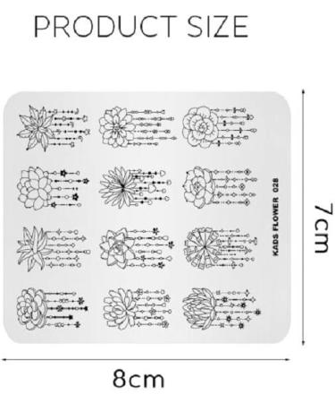 KADS Nail Stamping Plate FL028 - Flower Nature DIY Manicure Stencil Tool - Buy Online on SooperMarket.com