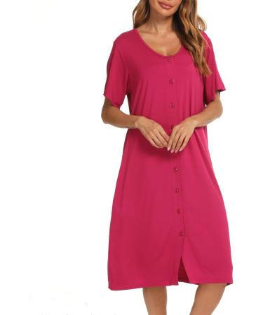 Jecarden Women's Maternity Nightgown - Short Sleeve Modal Cotton Sleepwear in Red XL - Buy Online on SooperMarket.com