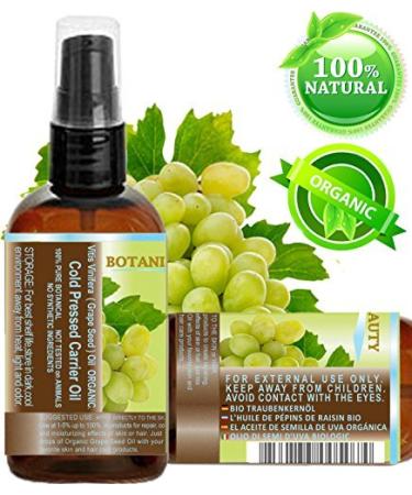Botanical Beauty Grape Seed Oil - Pure Natural Cold Pressed Carrier Oil for Face Skin Hair & Nails - 2 Fl. oz - Buy Online on SooperMarket.com