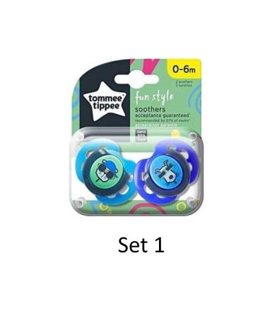 Tommee Tippee Orthodontic Pacifiers 0-6 Months - Assorted Designs Pack of 2 | International Shipping Available - Buy Online on SooperMarket.com