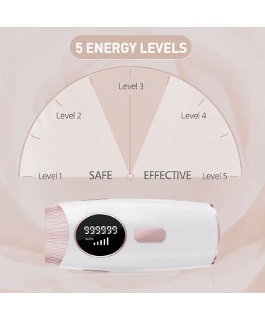 At-Home Permanent Laser Hair Removal Device | 999,999 Flashes | Painless Removal for Women and Men | Suitable for Armpits, Back, Legs, Arms, Face, and Bikini Line - White - Buy Online on SooperMarket.com